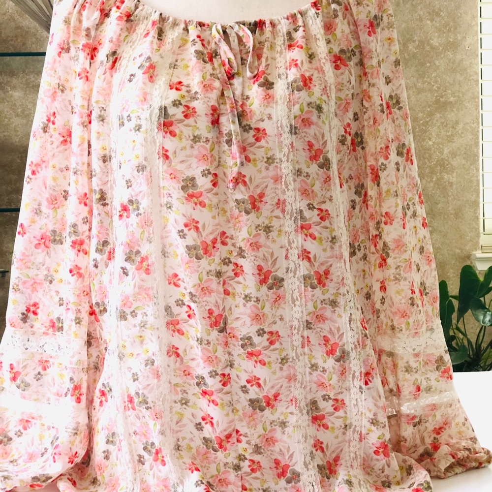 Lauren Conrad sheer peasant blouse